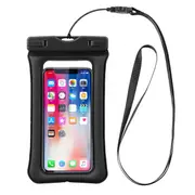 2Pcs IPX8 Waterproof Phone Pouch Air Cushion Anti-explosion Screen Touch Underwater Swimming Diving Phone Bag for iPhone Huawei Xiaomi below 6 inch BLACK COLOR