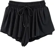 [Looching] Girls Flowy Shorts with Spandex Liner 2-in-1 Butterfly Skirt Preppy Flow Workout Shorts for Athletic, Running, Tennis, Gym