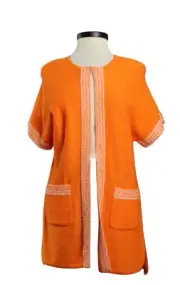 St John Knits Boucle Contrast Trim Topper Tangerine Size Large NWT MSRP $995