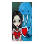 My Very Strange Valentine Adorable Maiden and Yeti Microfiber Beach Towel