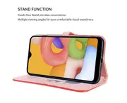 For Samsung Galaxy A10 Cover Wallet - Red