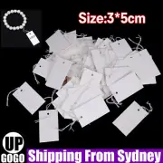 500PCS White Paper Jewelry Clothes Label Price Tags With Elastic String 5x3cm AU
