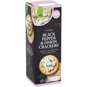 Woolworths Oven Baked Crackers Black Pepper & Onion 200g