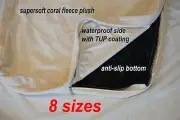 Waterproof Replacement gusset Coral Fleece Zipper Cover For Dog Bed Pad 8 sizes