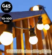 14M-95M LED Festoon String Lights Bulbs Waterproof Connectable Outdoor Wedding G