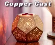 Copper Cast Scentsy Warmer New In Box Unique Geometric Shape with Floral cutouts