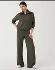 House Of Harlow 1960 Wide Leg Thick Knit Rayon Pull-On Gray Charcoal Pants Sz M