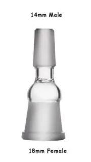 Glass Drop Down Adapter 14mm Male- 18m Female