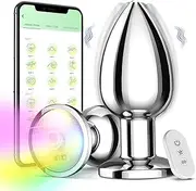 Adult Sex Toys Anal Butt Plug - Vibrating Sex Toy APP Remote Control with 9 Vibrations Anal Plug, Small Rainbow LED Flashing Anal Toys Sex Toys4couples Men & Women Adult Toy