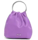 House of Want Vegan Leather Ring Top Handle Bag Purple Silver