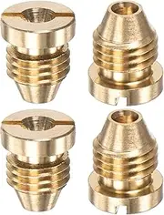 uxcell 4-Pack Foam Cannon Orifice Nozzle, 1.1mm Brass Universal Thread Tips for Snow Foam Lance/Garden Hose/Kitchen Cleaners, Sprayer Connector Replacement Nozzles
