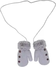 [LIFKOME] Boy Girl Thick Knitted Gloves with Plush Lining for Warm Mittens Protector for Boys and Girls Large for Ages for Outdoor Activities and Daily Use