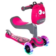 Pink SmarTrike 3-in-1 T1 Toddler Kids Scooter Light-up Wheels Seat BAG 1-5 Years