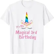 [X.Style] It's My Magical 3rd Birthday Rainbow Unicorn Birthday Girl ds1205 T-Shirt (S)