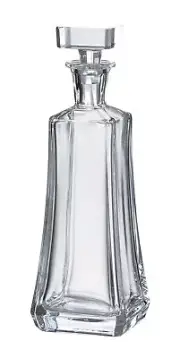 Barski European Glass Crystalline-Wine/Whiskey/Liquor Decanter W/ Stopper -25 oz