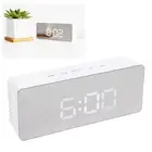 LED Mirror Digital Alarm Desk Clock Large Display 12/24 Hour Format Snooze M DY9