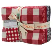 PICNIC BASKET WOVENS 20 Fat Quarters MODA Fabric Red White Blue plaid 12134AB