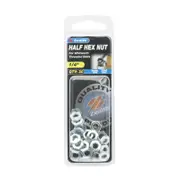 Zenith 1/4" Zinc Plated Half Hex Nuts - 30 Pack