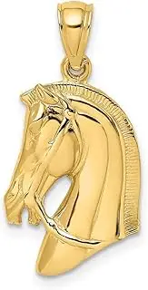 [JewelryWeb] 13.6mm Gold Horse Head With Short Mane Charm