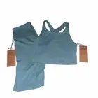 Girlfriend Collective Milo High Neck Tank Top Bra Light Blue QUALITY SUSTAINABLE