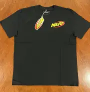 Nerf Shirt Mens Medium Black T-Shirt Tee Two Sided Logo Graphic Hasbro Dumbgood