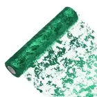 30 Feet Table Runner, Sequin Gold Foil Thin Mesh Table Decor, Christmas Green