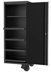 SP Tools SP44880 - 27" USA Sumo Series Side Cabinet - 4 Roller Shelves & 1 Fixed Shelf - Black/Chrome