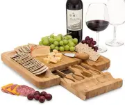 Cutting board Cheese board bamboo set new product cheese knife square drawer