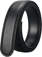 [rockible] Automatic Belt Strap Replacement Belt 1 3/8" No Buckle Waistband Ratchet Belt Strap Only for Business Events Dating Everyday Wear Jeans
