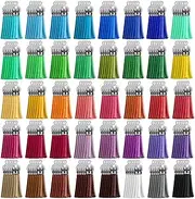 Cridoz 200pcs Leather Keychain Tassels Bulk for Crafts, Acrylic Blanks, Charms, Earrings, Bracelets and Jewelry Making (40 Colors)