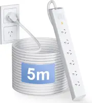 Power Strip with Long Extension Cord - 5M Power Board Surge Protector,