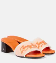 [Jimmy Choo] Jimmy Choo Joa 45 embroidered canvas mules AU 7 orange