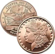 1 oz .999 Pure Copper Round/Challenge Coin (Morgan Dollar Design)
