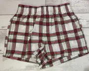 Auden PJ Pajama Shorts size XXL - Plaid/Red/Cream/Green - NEW