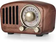 Vintage Retro Bluetooth Speaker Walnut Wooden FM Radio TF Card & MP3 Player