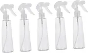 Iwowhero 200ml Plastic Spray Bottles Empty Leak-Proof Transparent Refillable Water Hair Sprayer for Travel Gardening Cleaning Beauty Hairdressing Supplies