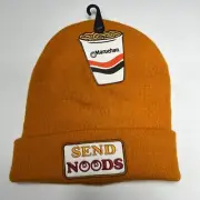 Maruchan Send Noods Unisex Embroidered Logo Patch Beanie Pumpkin Color NWT