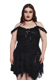 [Widow] Plus Gothic Gardens Mini Dress