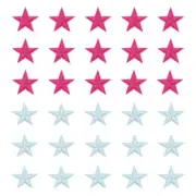 Small 5Star Iron Patches Embroidered Sew Garment Patches Rose Red， Light Blue