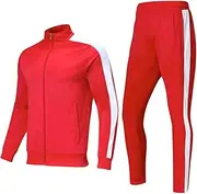 [SHINESTONE] Mens Tracksuit Set Sports Gym Training Suits Sportswear Sets with Full Zipper for Men