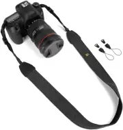 Camera Strap Black Canvas Neck Shoulder Strap with Quick Release Buckles for SLR