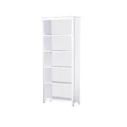 Maestro Furniture Beanca 5-Tier Bookcase Bookshelf Display Cabinet - Grey Oak & White