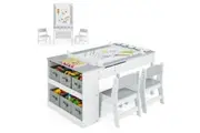 Giantex 2-in-1 Kids Art Table & Chair Set Toddler Craft & Play Activity Desk w/Liftable Tabletop & Paper Roll Kids Art Easel