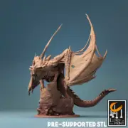 ADULT MAGMA DRAGON ZOMBIE DRAKE - D&D RPG War Gaming Proxy Lord of the Print