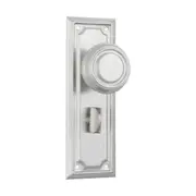 9760P Door Knob Edwardian Privacy Pair Satin Chrome H185xW60xP57mm