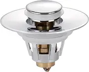 Stainless Steel Rebound Core Push Drain Filter Prevents Hair Clogging Filter Plug Sink Bounce Bathtub Plug Vanity Stopper Hair Catcher Home Hotel Bathroom Supply/781