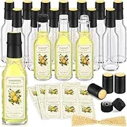 Havawish 20 Pcs 5oz Homemade Limoncello Bottles 150ml Hot Sauce Glass with Leak Proof Screw Cap, Funnel, Clear Oil Bottle for Kitchen Brewing Limoncello Wedding Baby Shower Favors