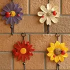 4 Pcs Metal Flower Wall Hook Door Hanger Rack Hat Coat Key Bag Home Wall Decor