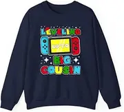[X.Style] Leveling Up to Big Cousin Gaming Boys Girls Toddler ds006 Sweater Navy S