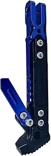 Lift Stand Universal Motorcycle Side Support Side Tripod Aluminum Alloy Anti-slip Support Tripod Adjustable Parking Kickstand Bracket swingarm spool(Blue)